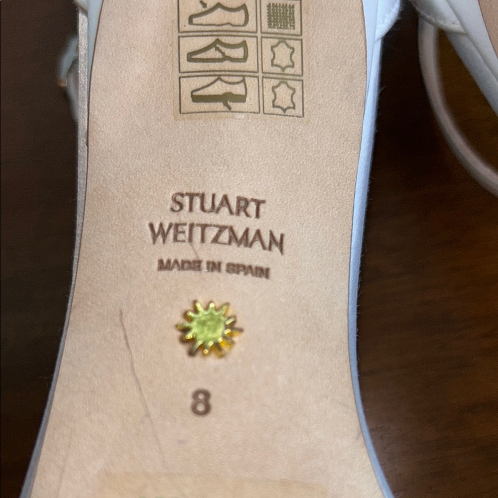 Stuart Weitzman Satin Bow Crystal Heels – Elegant Bridal/Evening Sandals sz 8 - Picture 10 of 12